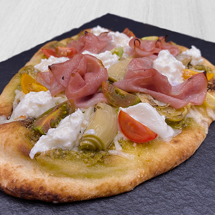 Mortadella & Burrata Naan Pizza